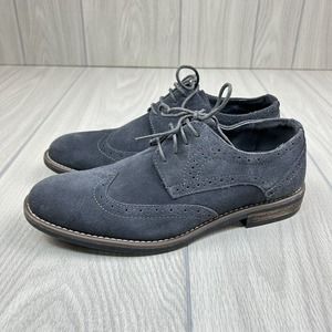 BRUNO MARC Mens Size 7.5 Urban Oxford Shoes Lace Up Casual Wingtip Suede Gray